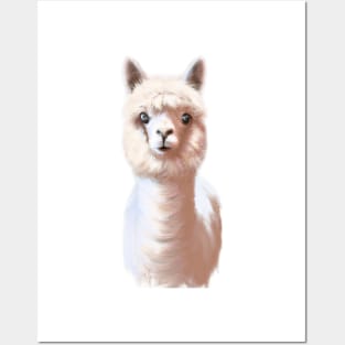 Cute Alpaca Drawing Posters and Art